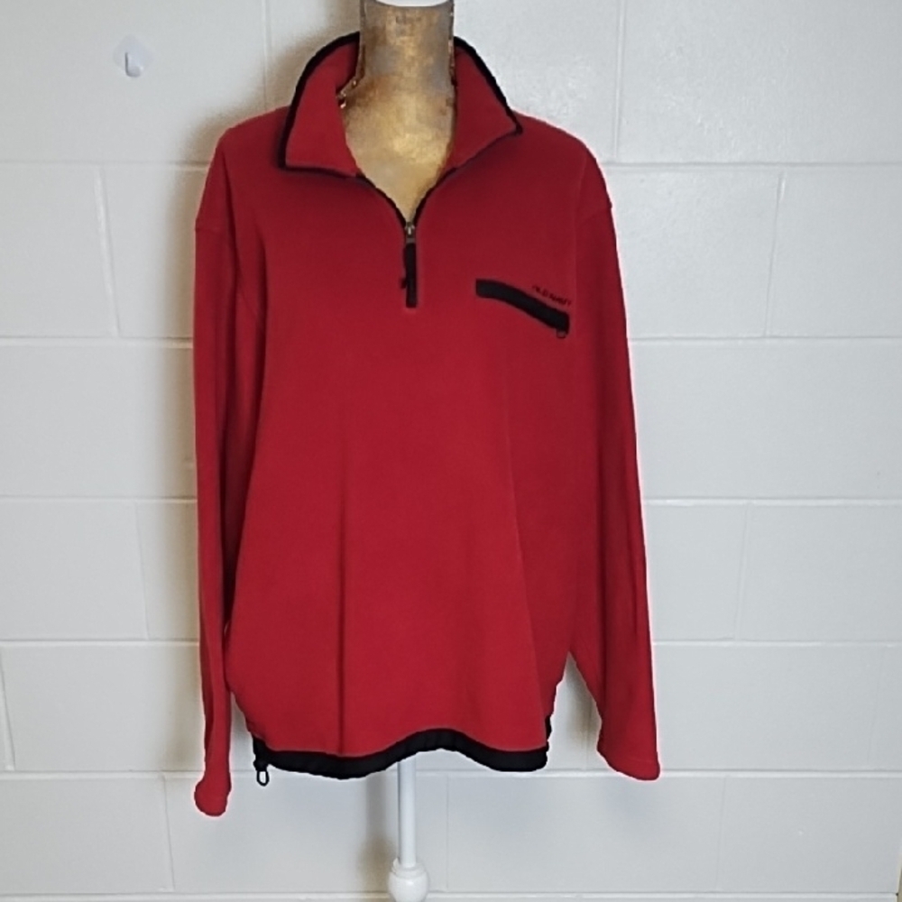 1/4 Zip Soft Fleece Sweatshirt Side Pockets Drawstring Bottom